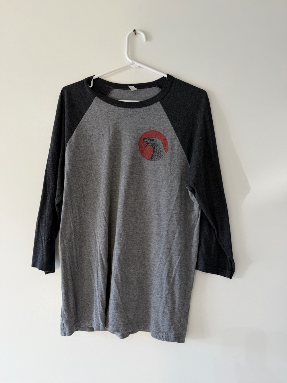 Grey & Black Raglan 3/4 Sleeve Tee Electric13 tattoo Austin, TX